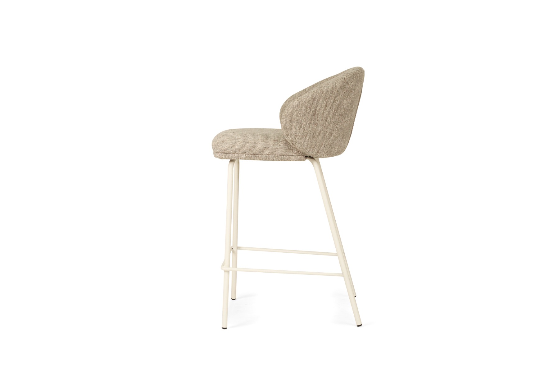Anders Counter Stool Pebble Upholstery with White Legs, W 53cm x D 53cm x H 85cm - Image 6