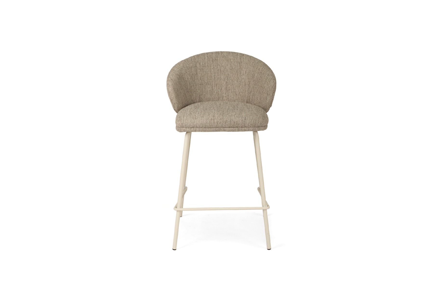 Anders Counter Stool Pebble Upholstery with White Legs, W 53cm x D 53cm x H 85cm - Image 7