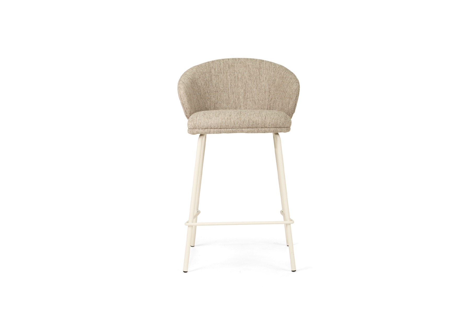 Anders Counter Stool Pebble Upholstery with White Legs, W 53cm x D 53cm x H 85cm - Image 8