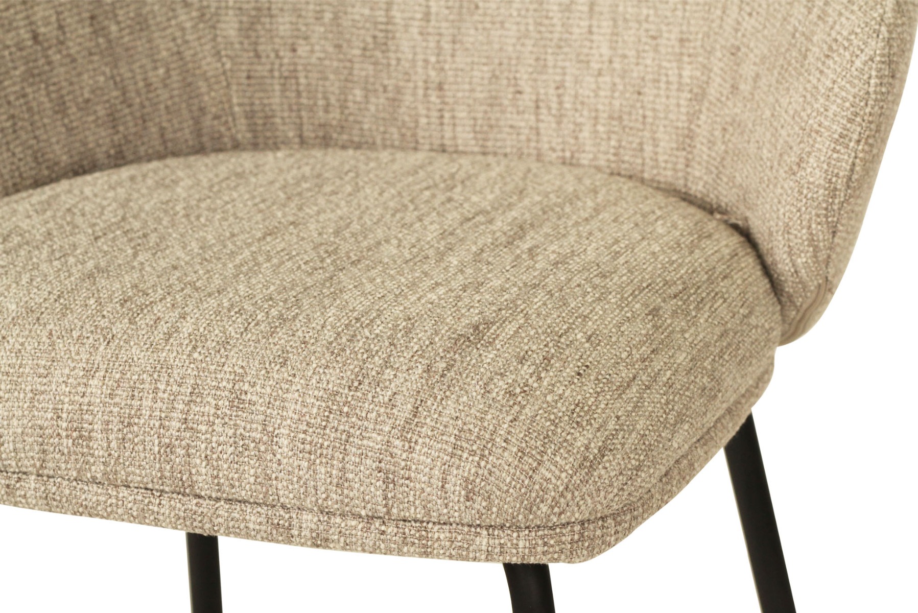 Anders Counter Stool Pebble Upholstery with Black Legs, W 53cm x D 53cm x H 85cm - Image 5