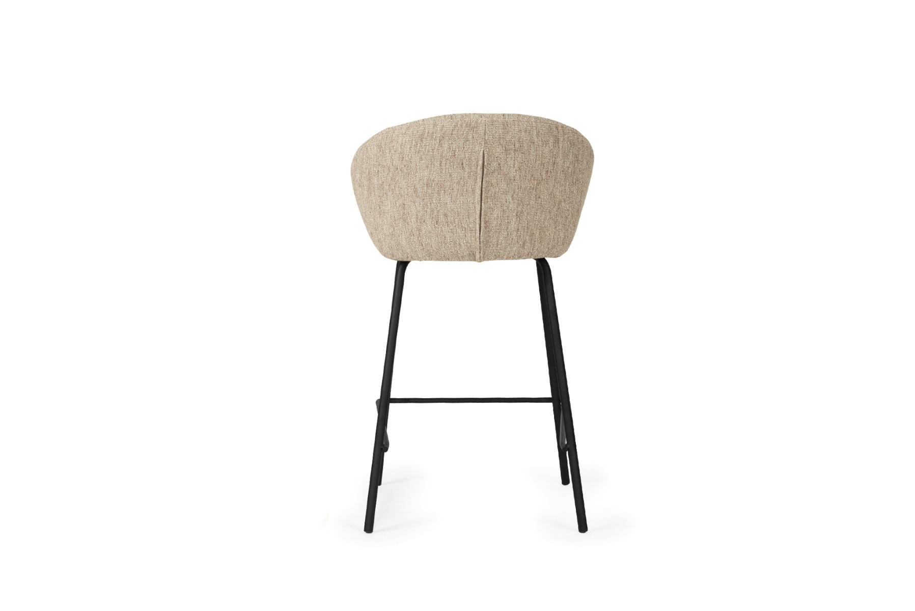 Anders Counter Stool Pebble Upholstery with Black Legs, W 53cm x D 53cm x H 85cm - Image 6