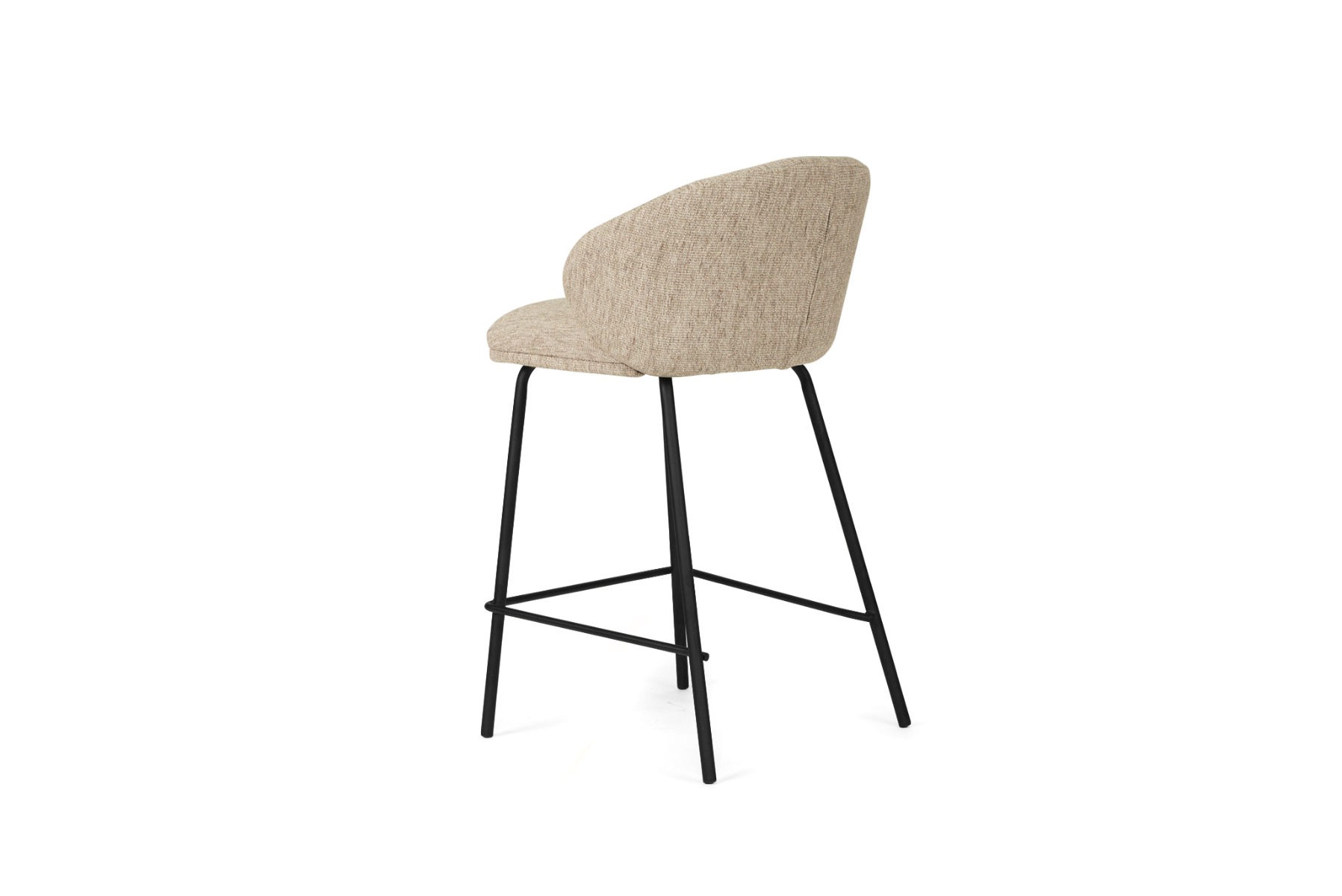 Anders Counter Stool Pebble Upholstery with Black Legs, W 53cm x D 53cm x H 85cm - Image 7