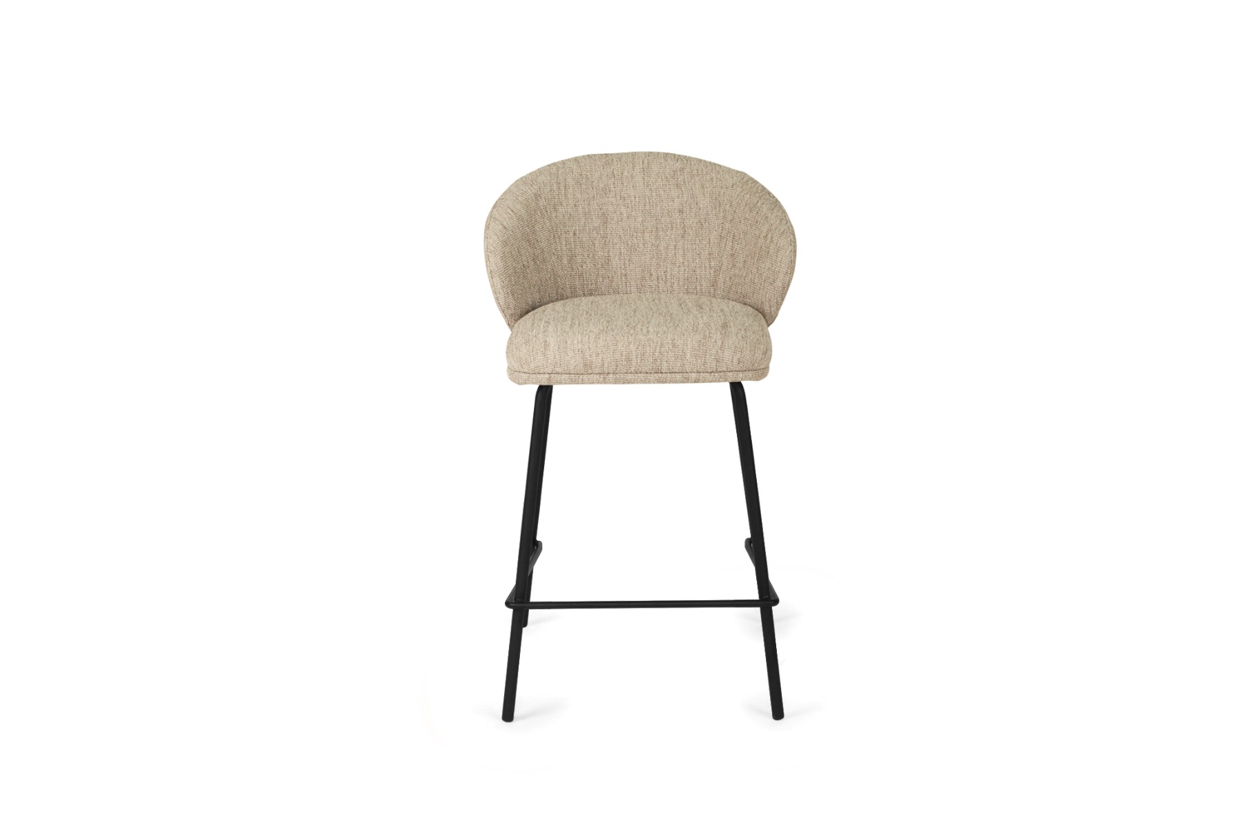 Anders Counter Stool Pebble Upholstery with Black Legs, W 53cm x D 53cm x H 85cm - Image 9