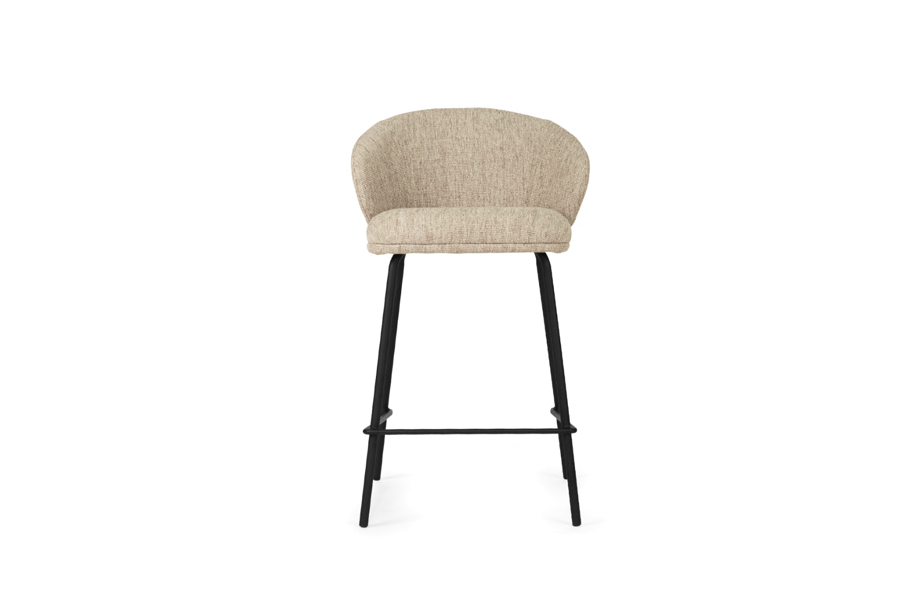 Anders Counter Stool Pebble Upholstery with Black Legs, W 53cm x D 53cm x H 85cm - Image 10
