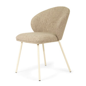 wp-image-tigress-60013.jpg Anders Dining Chair Pebble Upholstery with White Legs, W 53cm x D 53cm x H 78cm