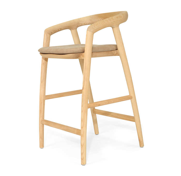 Cali Counter Stool Seat Cushion Light Khaki, Width 49cm x Depth 43cm x Height 3cm