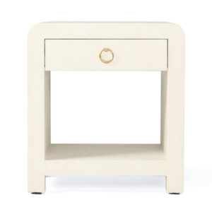 Newhaven Bedside Table Ivory by Serrata Living, W 56cm x D 46cm x H 61cm