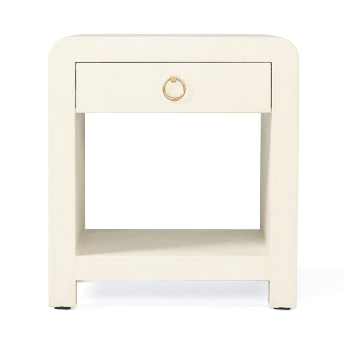 Newhaven Bedside Table Ivory by Serrata Living, W 56cm x D 46cm x H 61cm