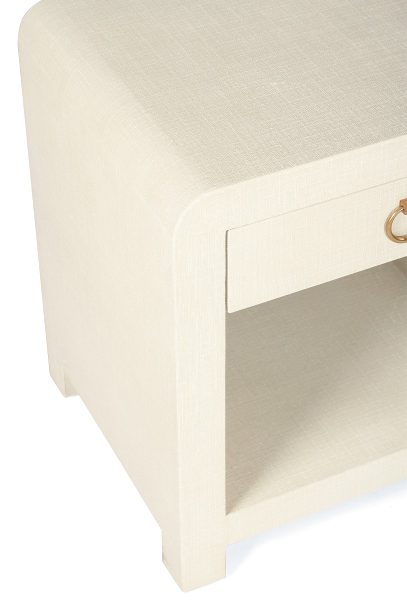 Newhaven Bedside Table Ivory by Serrata Living, W 56cm x D 46cm x H 61cm - Image 4