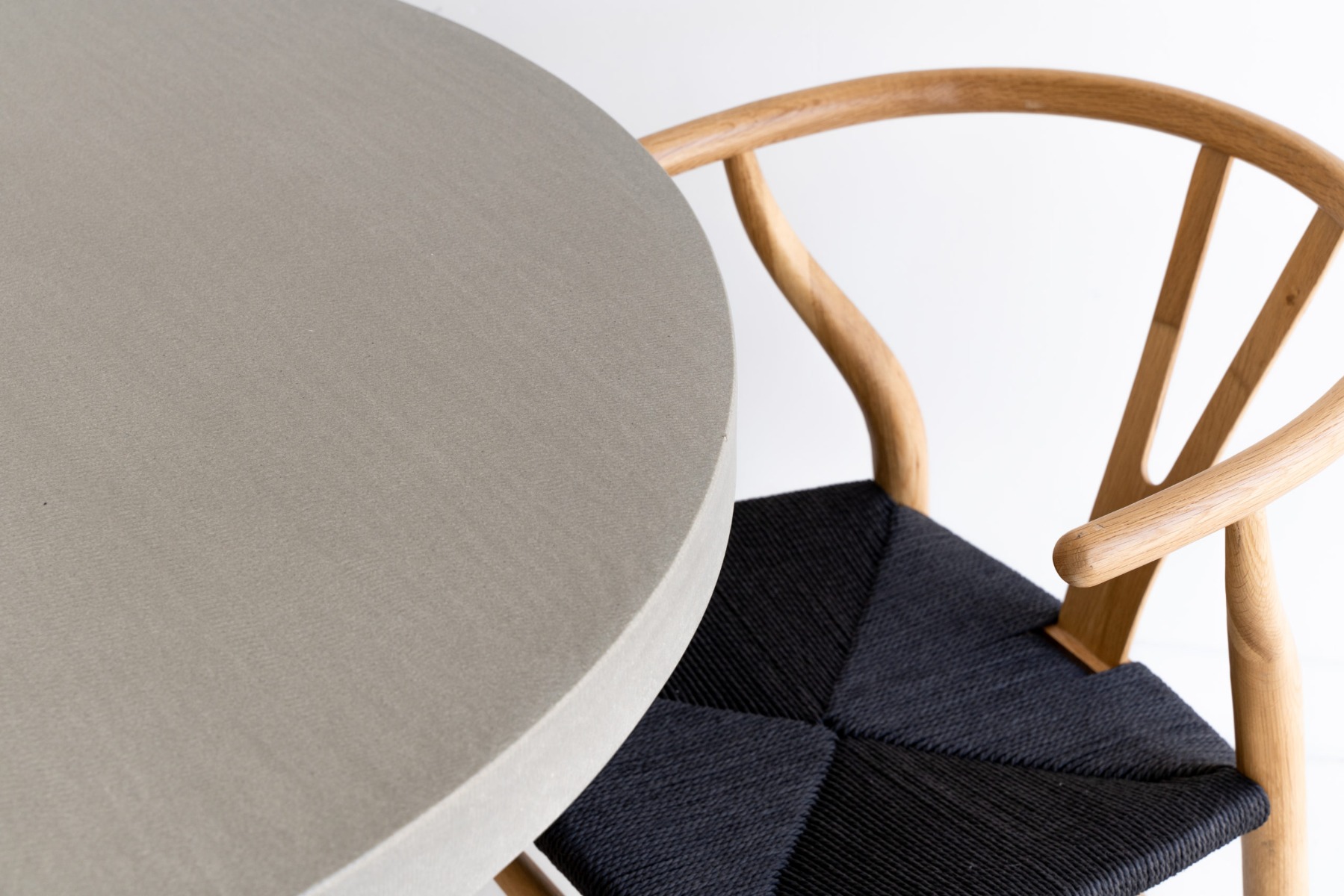 1.2m Alta Elkstone Round Dining Table – Pebble Grey with Light Honey Legs - Image 6