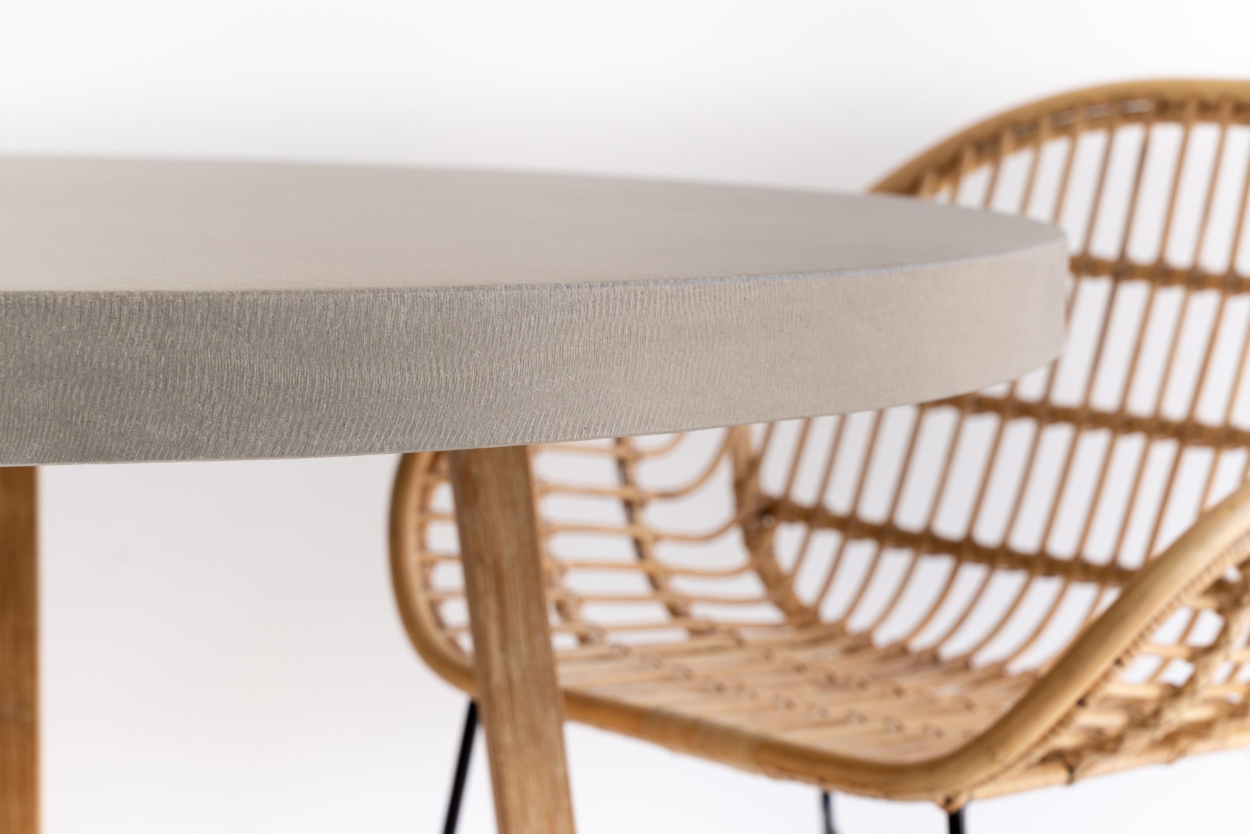 1.2m Alta Elkstone Round Dining Table – Pebble Grey with Light Honey Legs - Image 9