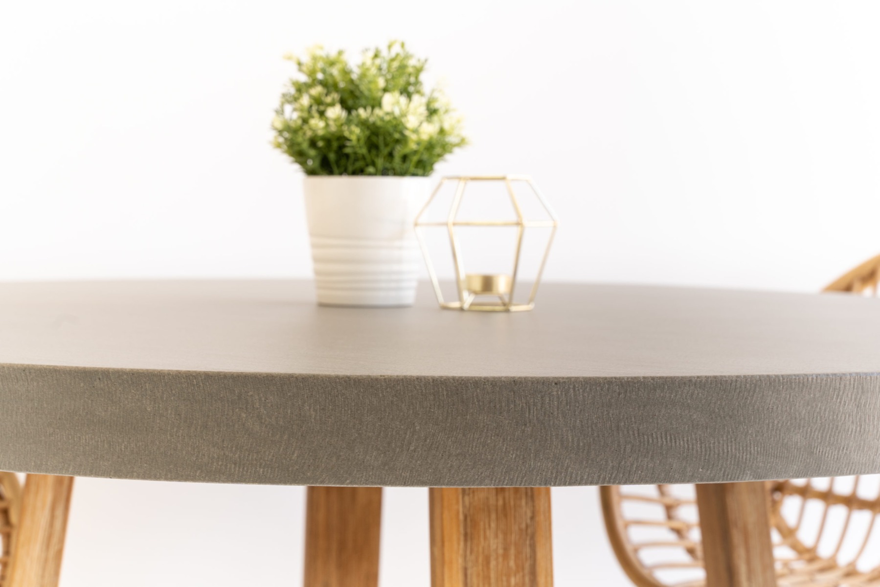 1.2m Alta Elkstone Round Dining Table – Pebble Grey with Light Honey Legs - Image 10