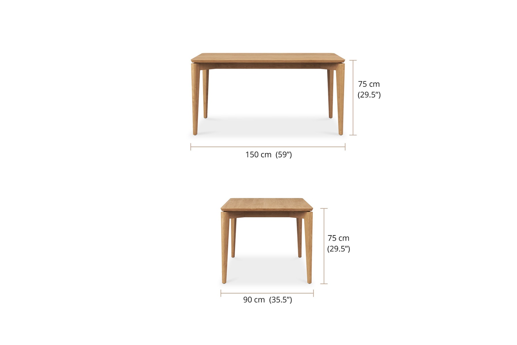 Jude Dining Table, L 150cm x W 90cm x H 75cm - Image 4