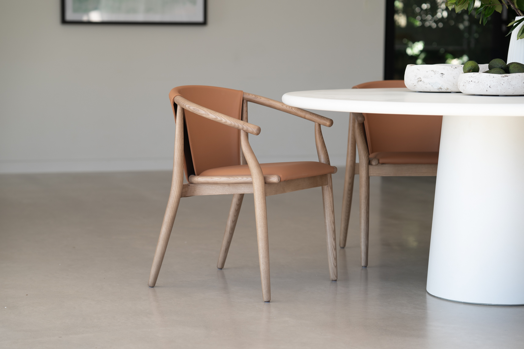 Enzo Dining Chair Tan, Width 59cm x Depth 56cm x Height 76.5cm - Image 11