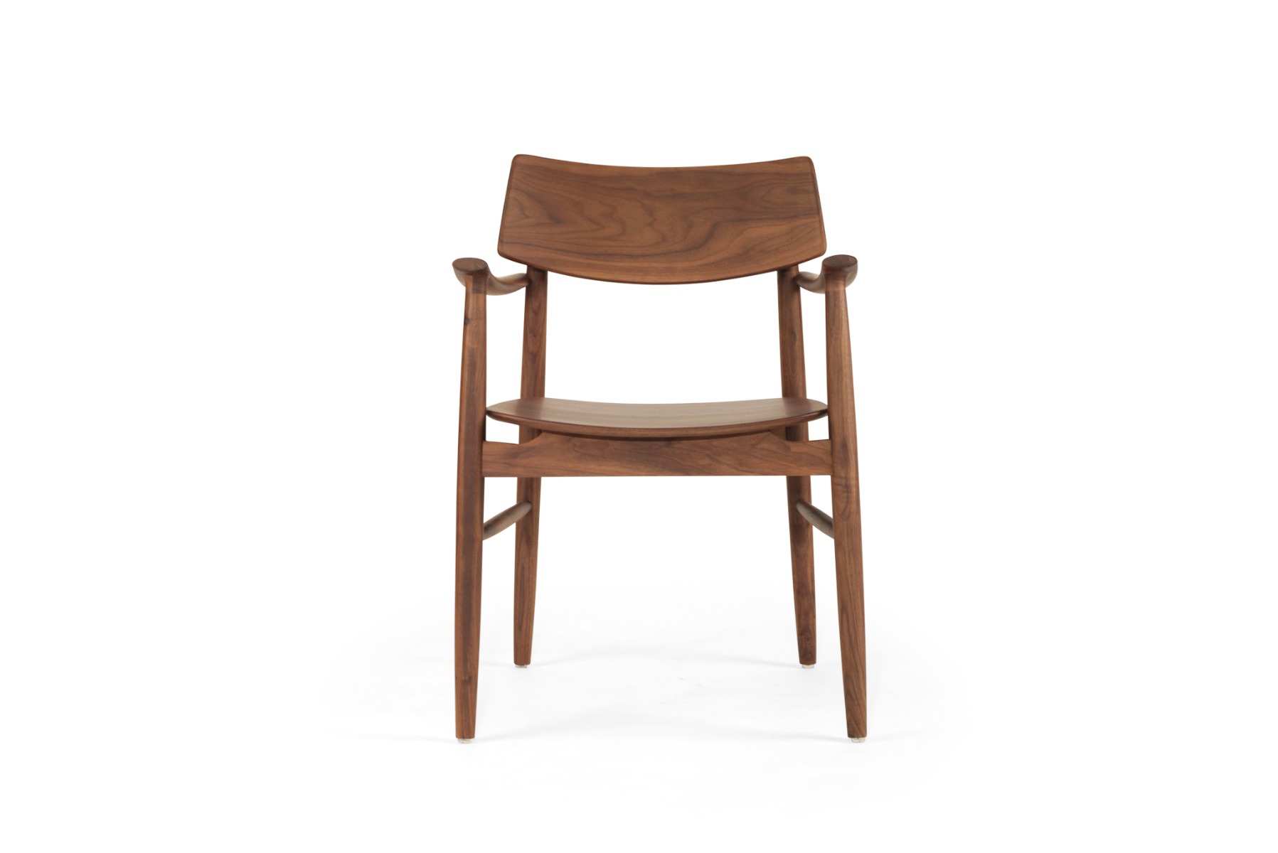 Harlow Dining Armchair Walnut with Timber Seat, W 56cm × D 56cm × H 80cm - Image 2