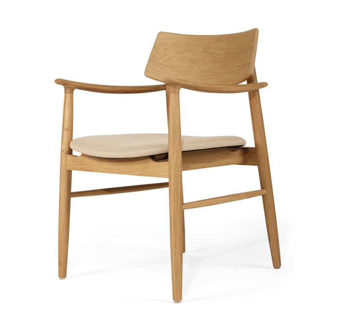 Harlow Dining Armchair Natural, Width 56cm x Depth 56cm x Height 80cm
