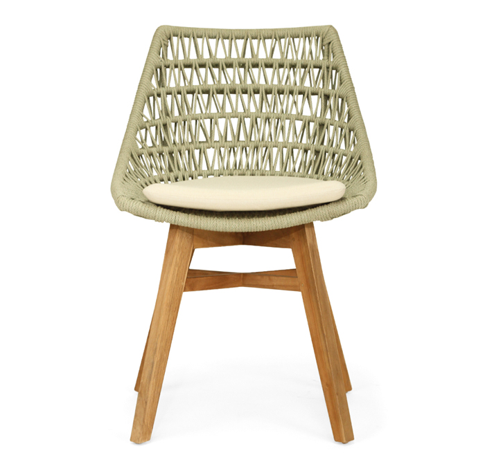 Oceanic Outdoor Dining Chair Sage Green, Width 55cm x Depth 49cm x Height 82cm