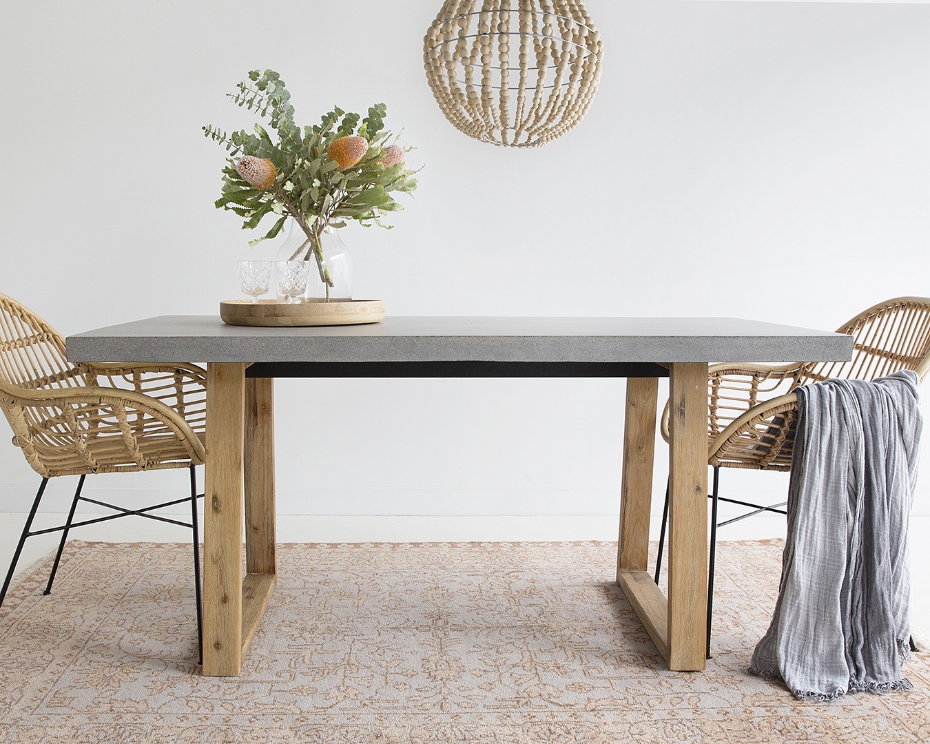 1.8m Sierra Elkstone Rectangular Dining Table – Speckled Grey with Light Honey Legs - Image 8
