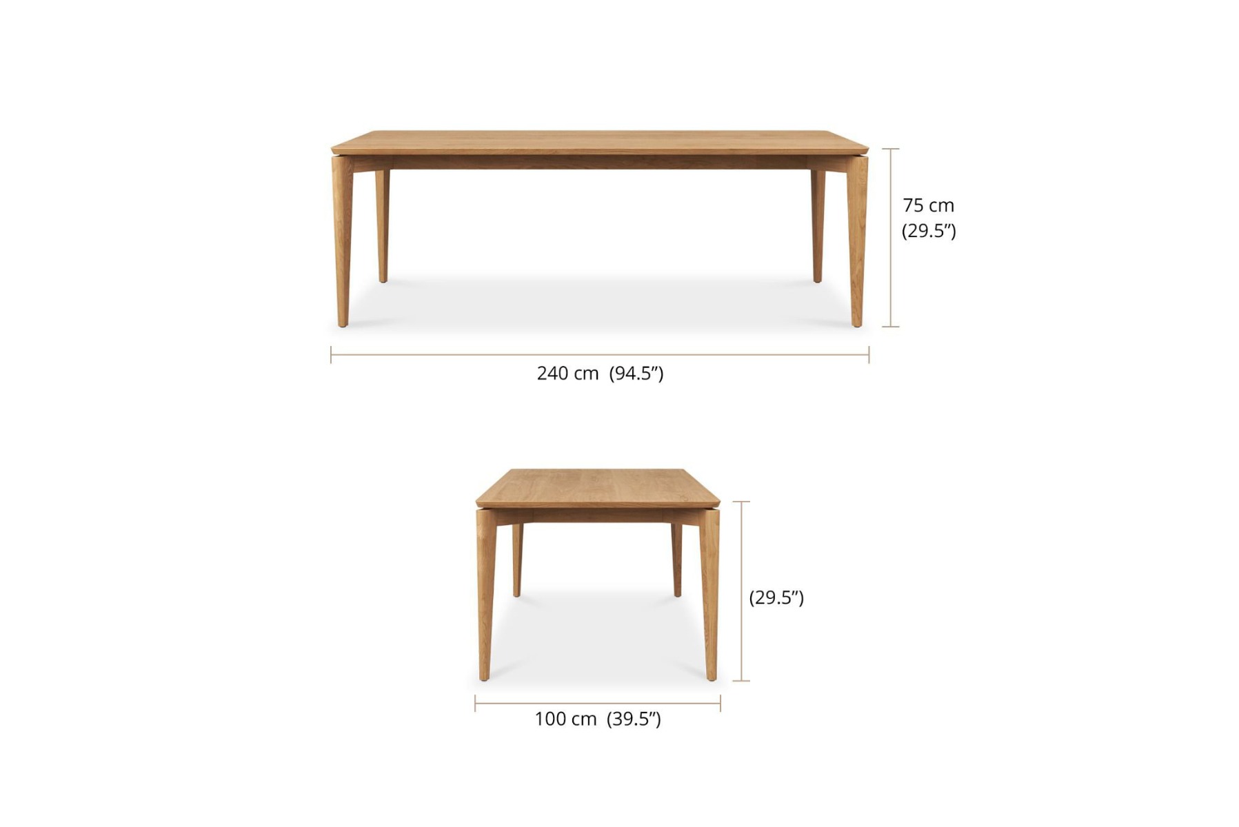 Jude Dining Table, L 2400cm x W 100cm x H 75cm - Image 5