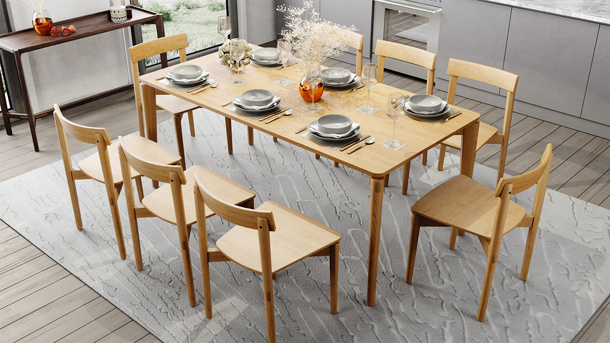 Jude Dining Table, L 2400cm x W 100cm x H 75cm - Image 7