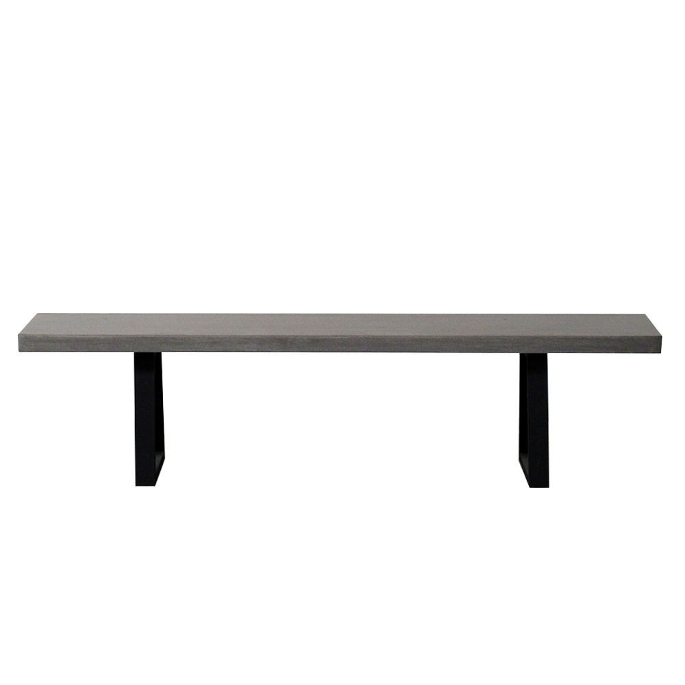 1.65m Sierra Elkstone Rectangular Bench – Speckled Grey with Black Powder Coated Legs - Image 2