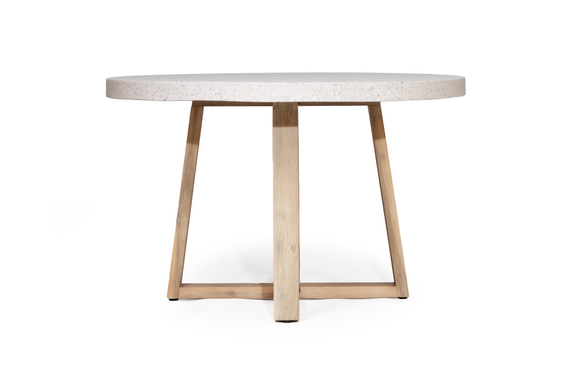 1.2m eTerrazzo Elkstone Round Dining Table – Ivory Coast with Ivory Washed Legs - Image 2