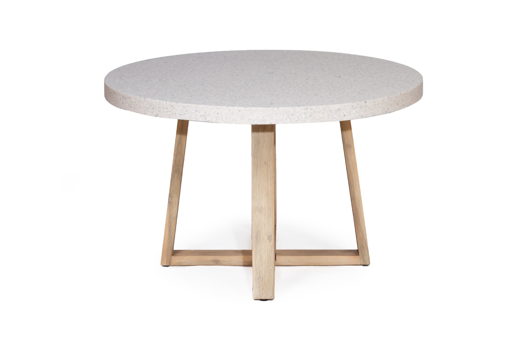 1.2m eTerrazzo Elkstone Round Dining Table – Ivory Coast with Ivory Washed Legs - Image 3
