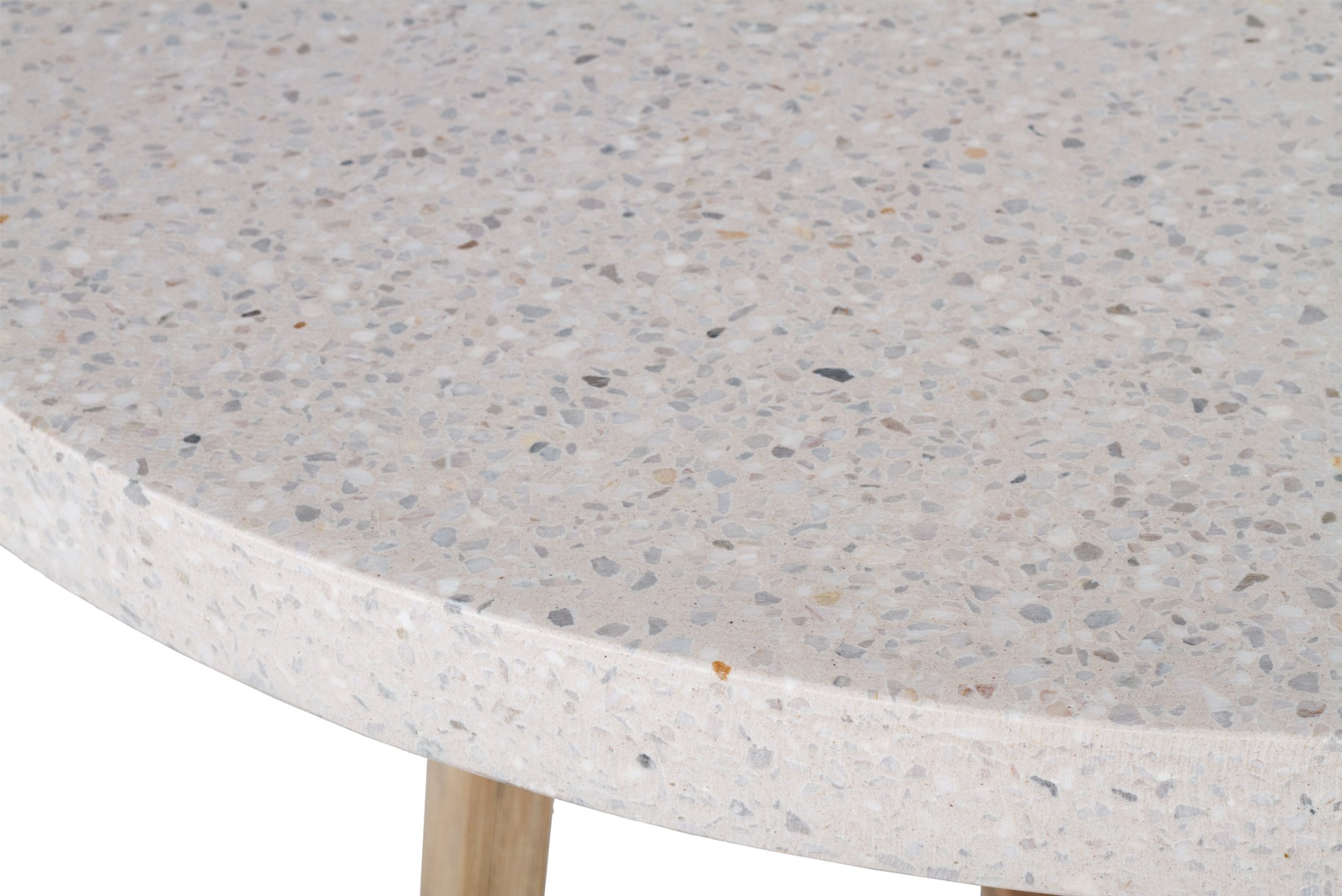 1.2m eTerrazzo Elkstone Round Dining Table – Ivory Coast with Ivory Washed Legs - Image 4