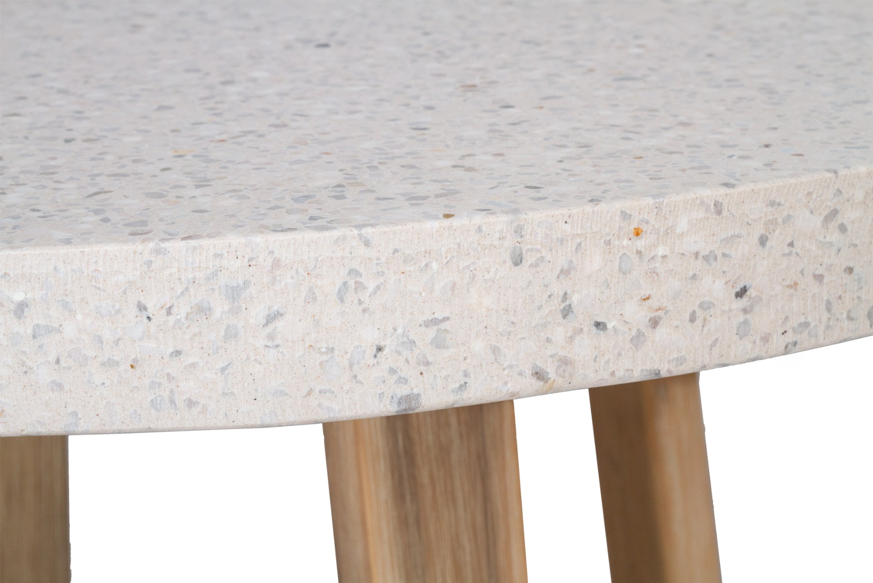 1.2m eTerrazzo Elkstone Round Dining Table – Ivory Coast with Ivory Washed Legs - Image 5