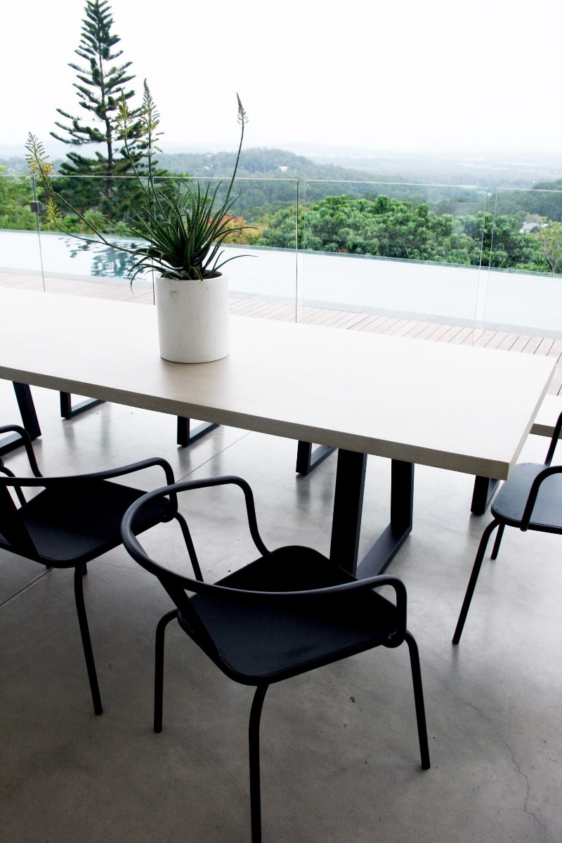 3.0m Sierra Elkstone Rectangular Dining Table – Beige with Black Powder Coated Legs - Image 2