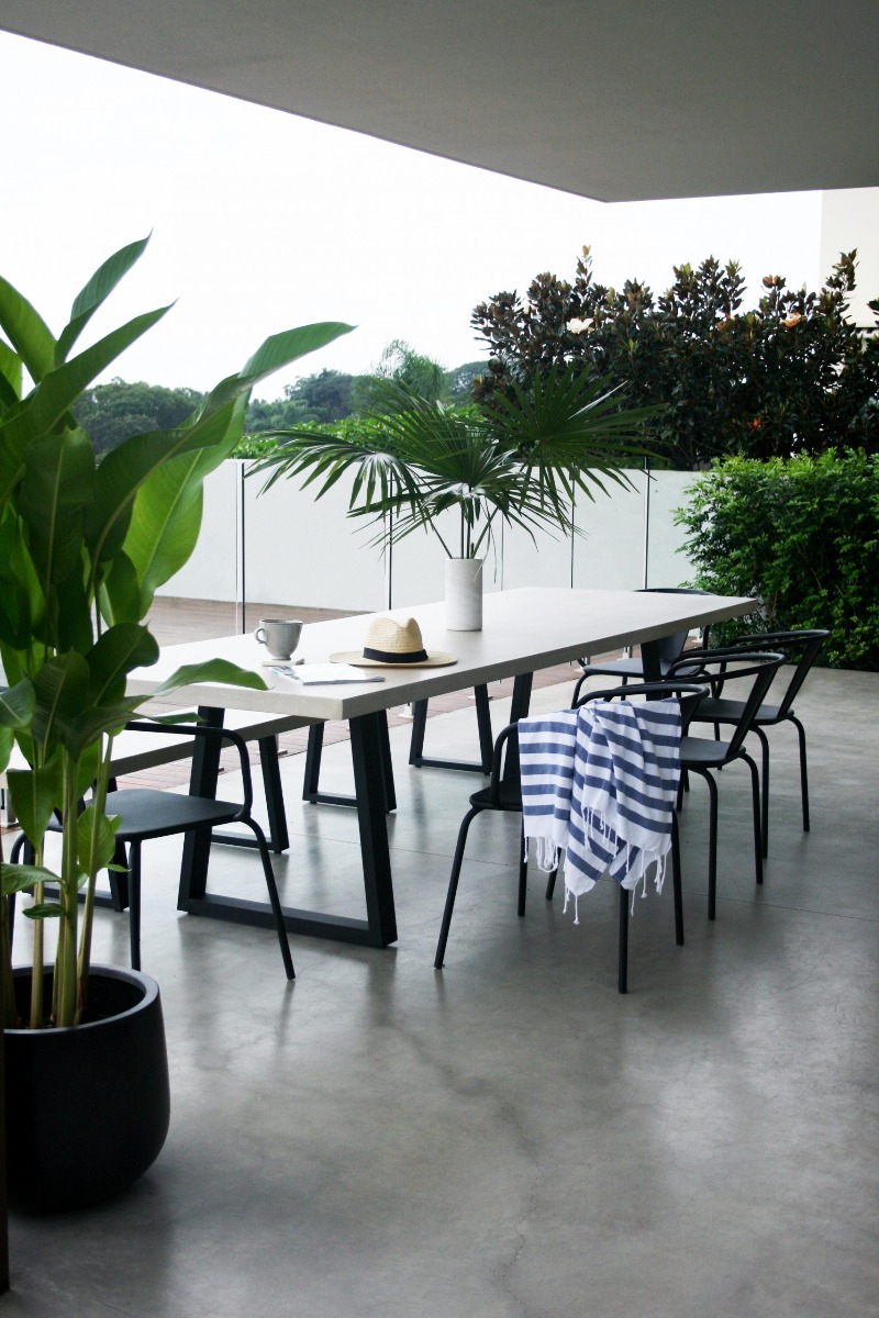 3.0m Sierra Elkstone Rectangular Dining Table – Beige with Black Powder Coated Legs - Image 3