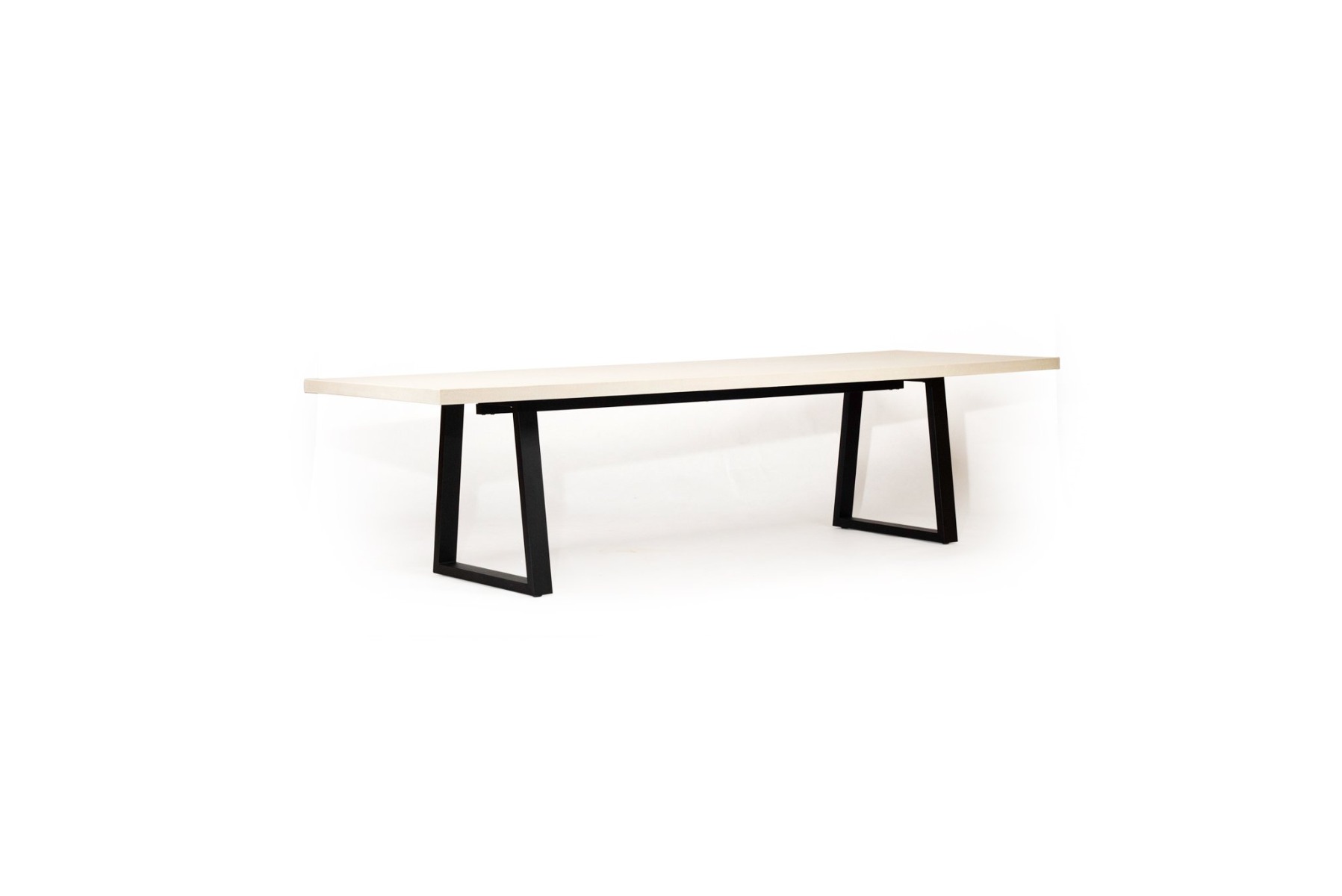 3.0m Sierra Elkstone Rectangular Dining Table – Beige with Black Powder Coated Legs - Image 7