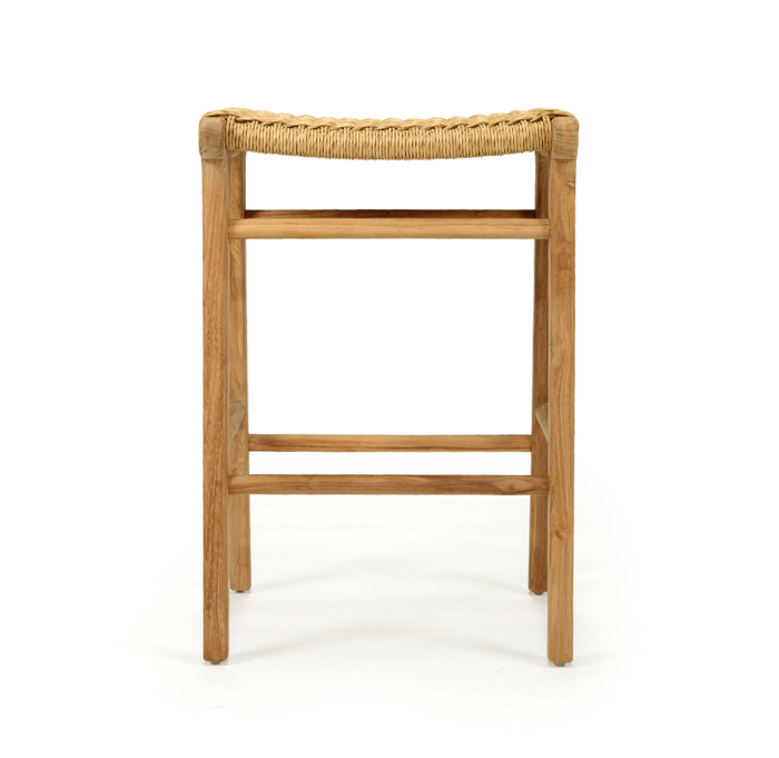 Zen Backless Counter Stool Sand (Close Weave), W 45cm x D 40cm x H 66cm