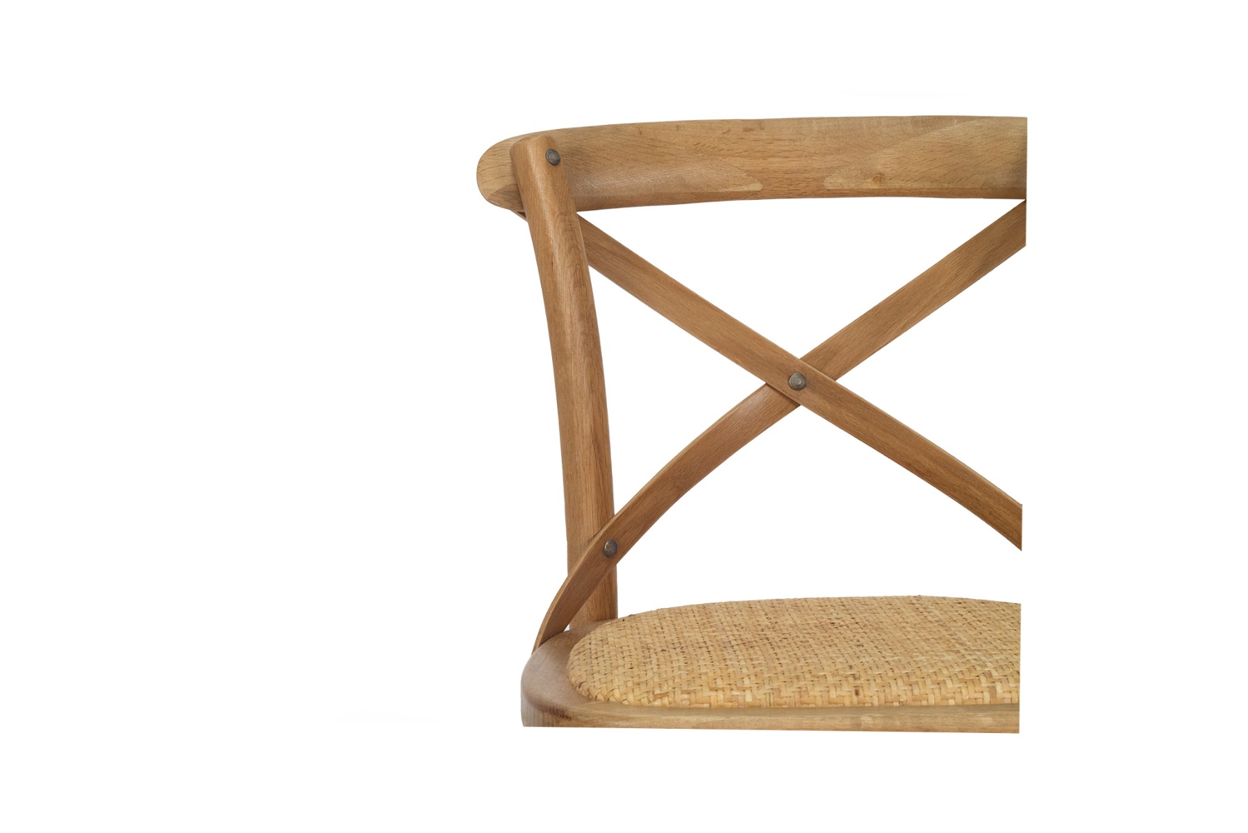 Provincial Cross Back Counter Stool Natural Oak, W 49cm x D 59cm x H 100cm - Image 2