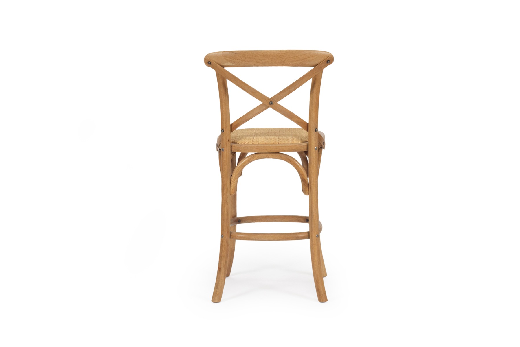 Provincial Cross Back Counter Stool Natural Oak, W 49cm x D 59cm x H 100cm - Image 4