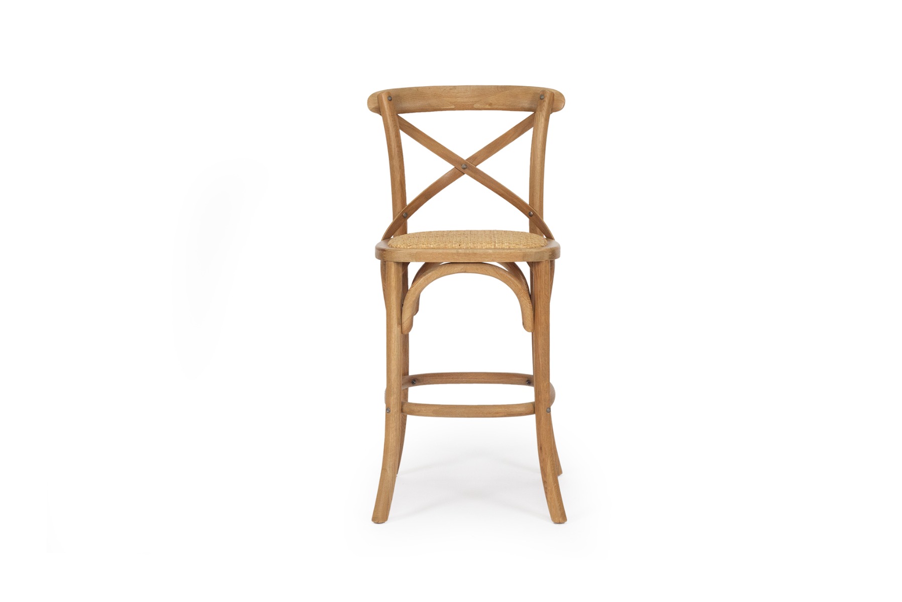 Provincial Cross Back Counter Stool Natural Oak, W 49cm x D 59cm x H 100cm - Image 5