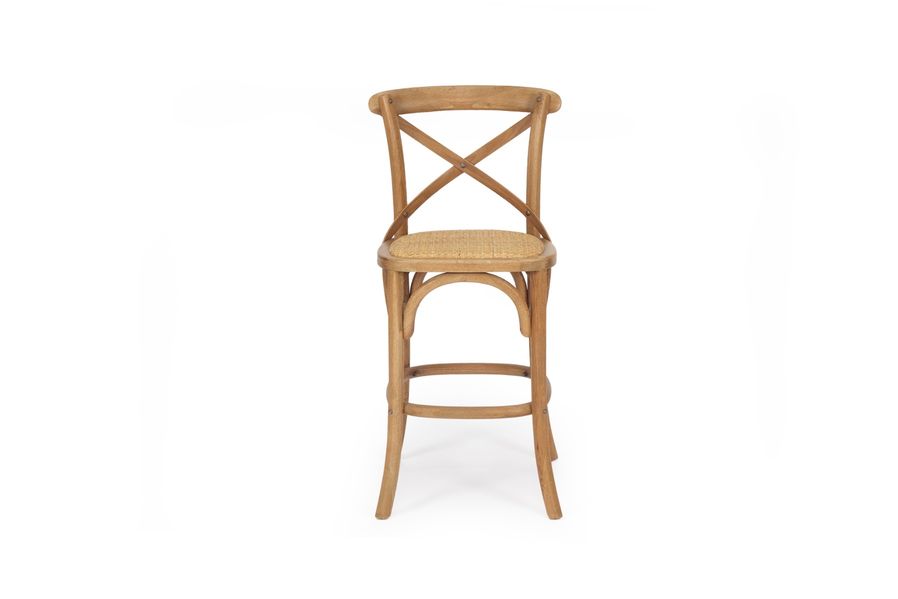 Provincial Cross Back Counter Stool Natural Oak, W 49cm x D 59cm x H 100cm - Image 6