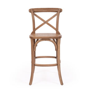 wp-image-tigress-60942.jpg Provincial Cross Back Counter Stool Natural Oak Timber Seat, W 49cm x D 59cm x H 100cm