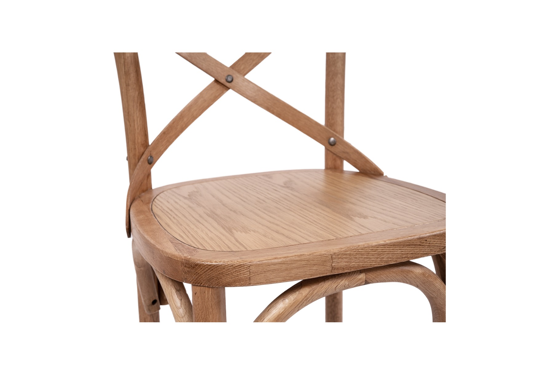 Provincial Cross Back Counter Stool Natural Oak Timber Seat, W 49cm x D 59cm x H 100cm - Image 7
