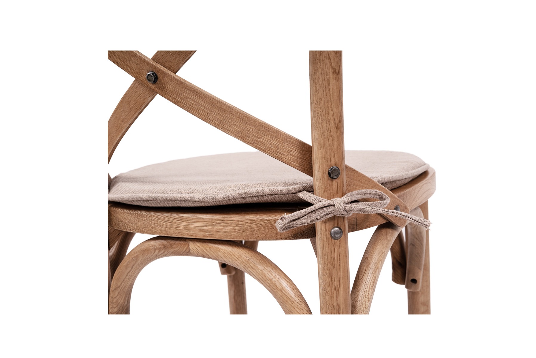 Provincial Cross Back Counter Stool Natural Oak Timber Seat, W 49cm x D 59cm x H 100cm - Image 8