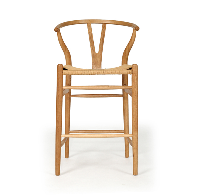 Wishbone Counter Stool Natural Oak, W 56cm x D 56cm x H 95cm