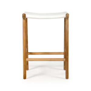 wp-image-tigress-60991.jpg Pasadena Leather Saddle Stool White Flat, W 46cm x D 38cm x H 66cm