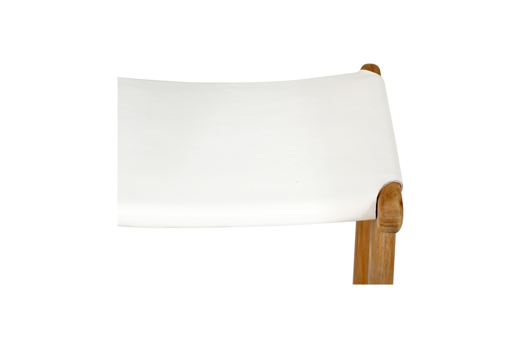 Pasadena Leather Saddle Stool White Flat, W 46cm x D 38cm x H 66cm - Image 16