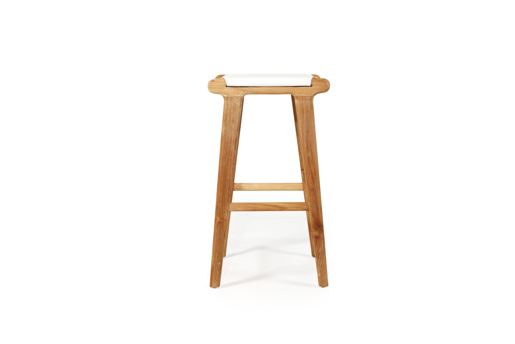 Pasadena Leather Saddle Stool White Flat, W 46cm x D 38cm x H 66cm - Image 21
