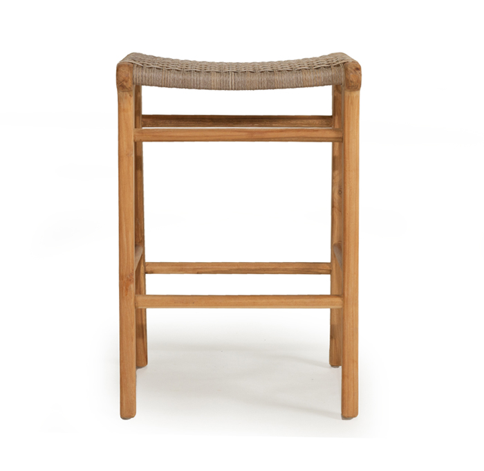Zen Backless Counter Stool Washed Grey, W 45cm × D 40cm × H 66cm