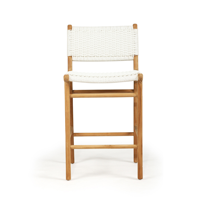Zen Counter Stool White (Close Weave), Width 49cm x Depth 56cm x Height 95cm