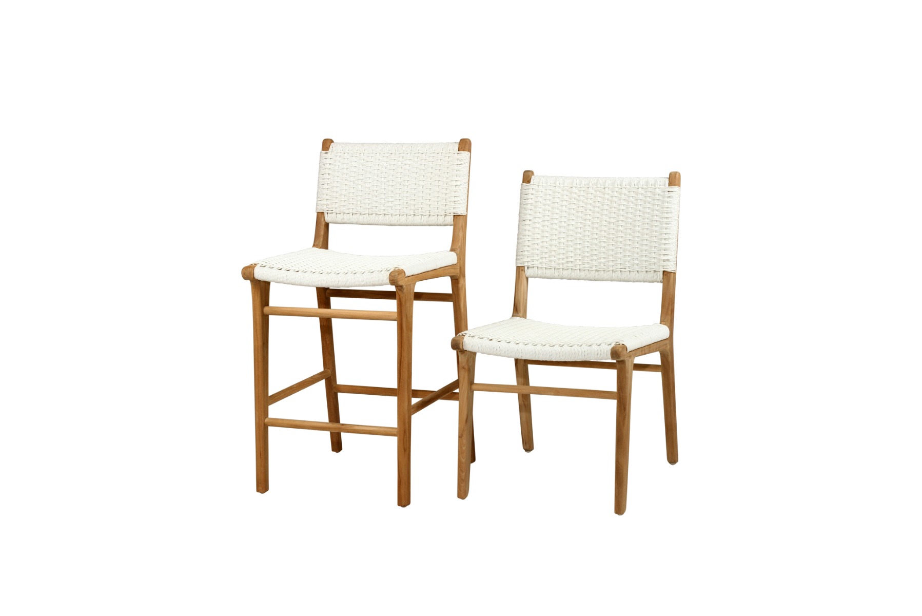 Zen Counter Stool White (Close Weave), Width 49cm x Depth 56cm x Height 95cm - Image 2
