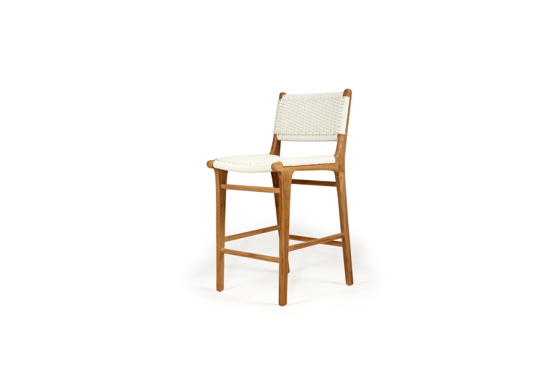 Zen Counter Stool White (Close Weave), Width 49cm x Depth 56cm x Height 95cm - Image 3