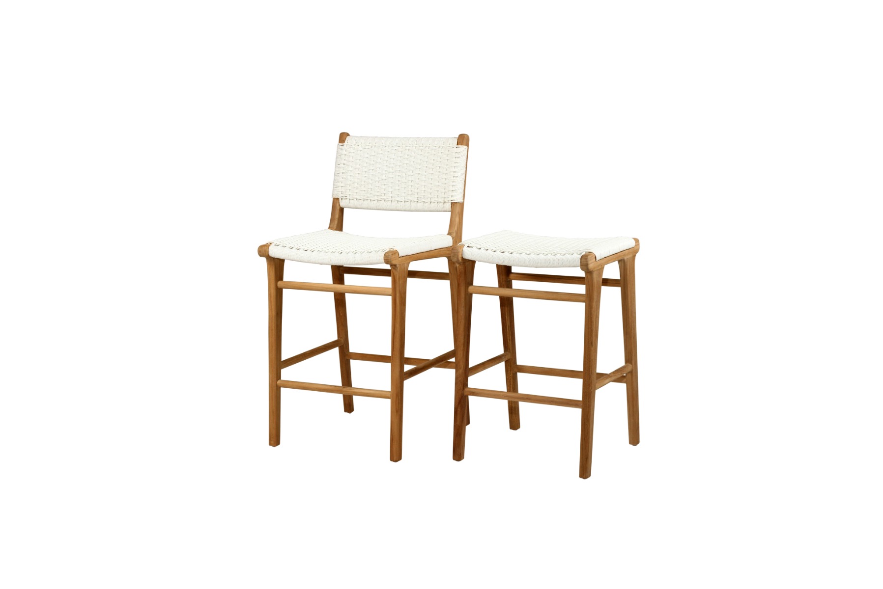Zen Counter Stool White (Close Weave), Width 49cm x Depth 56cm x Height 95cm - Image 7