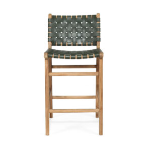 wp-image-tigress-61099.jpg Pasadena Leather Counter Stool Olive Woven, Width 47cm x Depth 52.5cm x Height 65cm